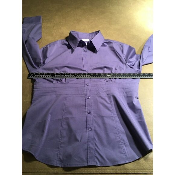 NEW YORK & COMPANY Stretch PIN-TUCKED Tunic Blouse, LILAC, NWT, Size XL - Picture 4 of 7